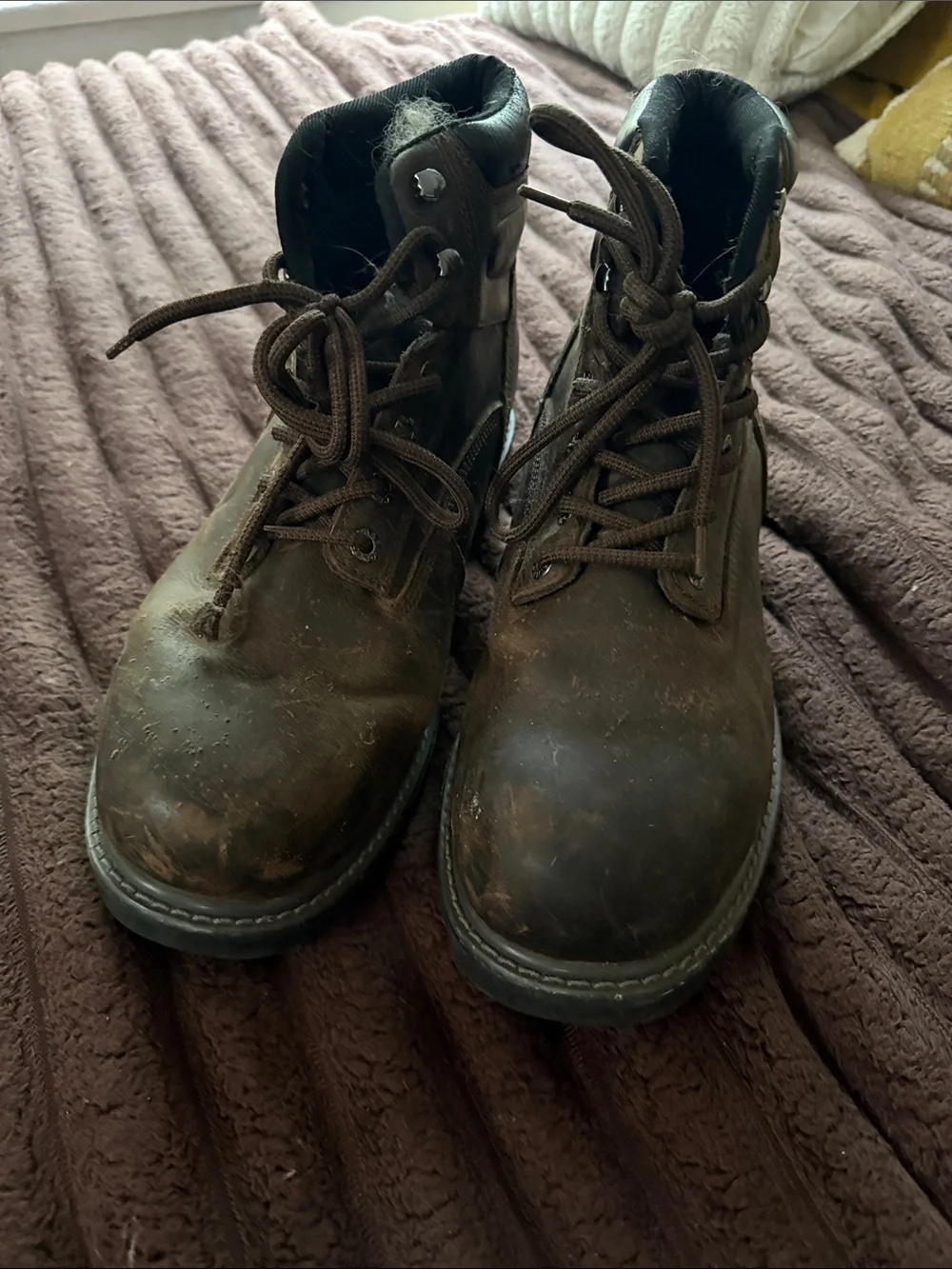 Wolverine Brown Leather Lace-Up Work Boots MENS SIZE 12